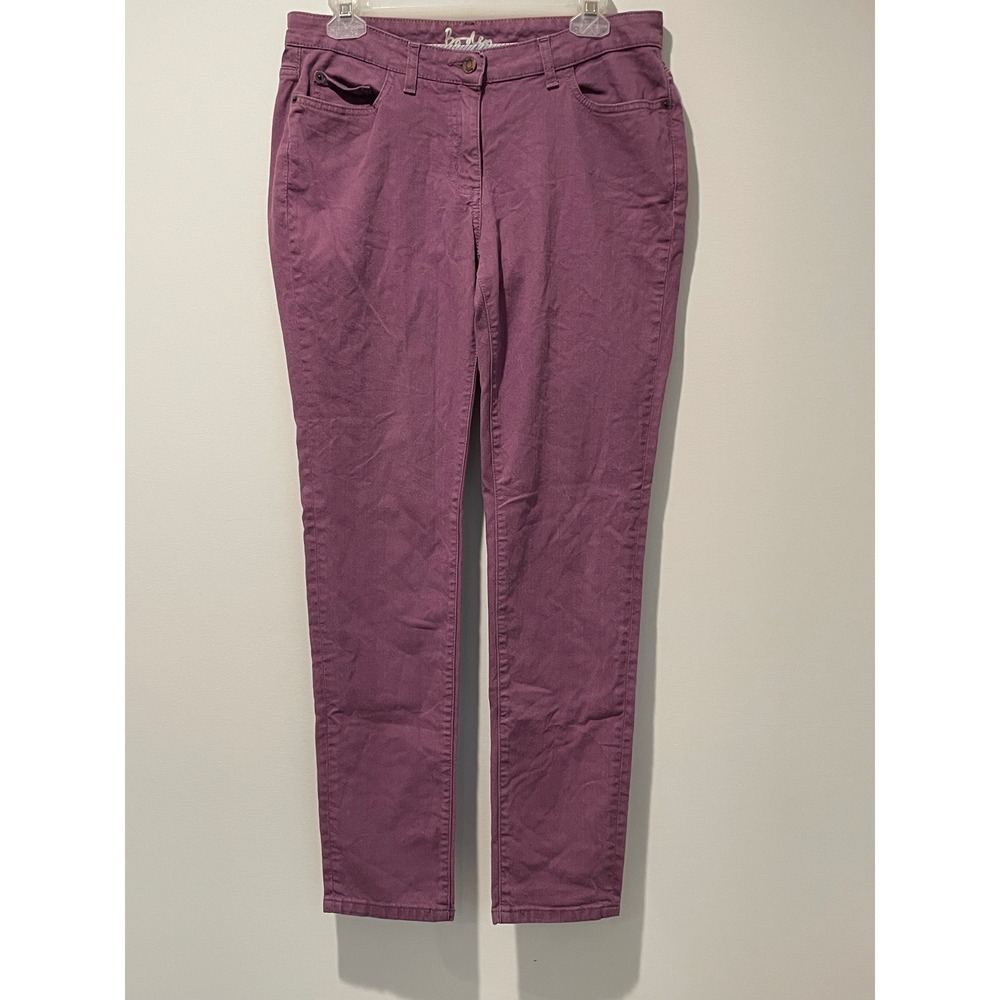 Boden US 10R Purple Denim Pants Women's Regular Fit Casual
